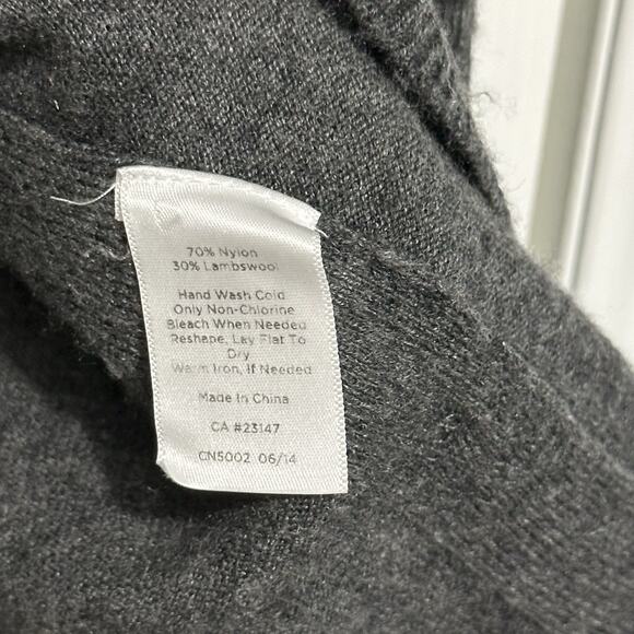 Talbots Sweater Women Gray Buttons Wool Nylon Blend Size XL P Pullover - Picture 4 of 6